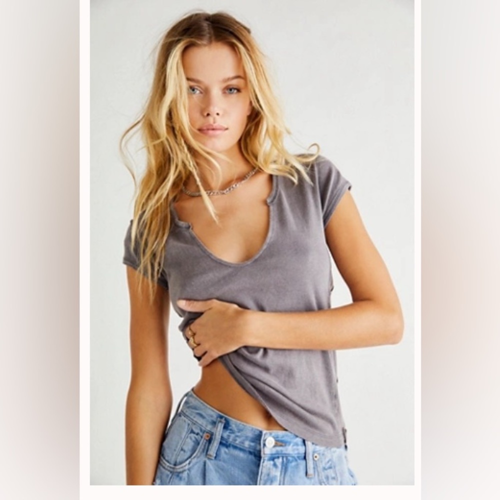 Free People Always Yours Tee Blacksand